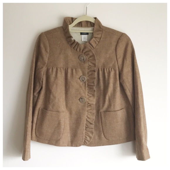 J. Crew Fiona Ruffle Wool Blazer Jacket - Picture 1 of 4